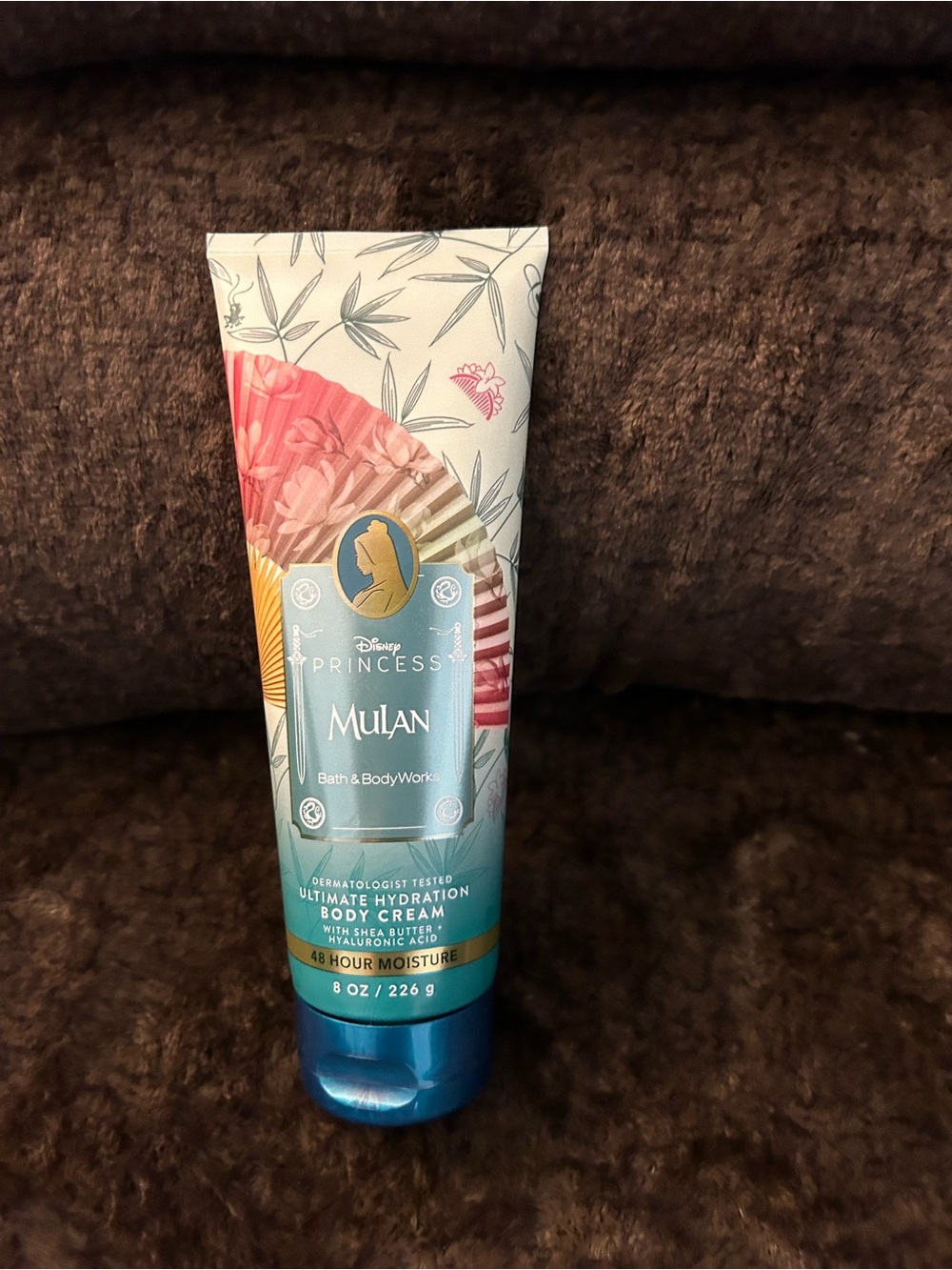 Bath & Body Works Mulan Body Cream — Teal, Pink & Gold Accents